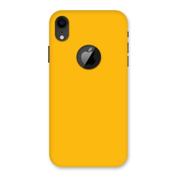 Gold Yellow Back Case for iPhone XR Logo Cut