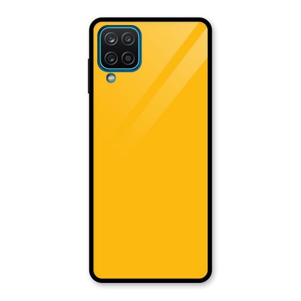 Gold Yellow Glass Back Case for Galaxy A12