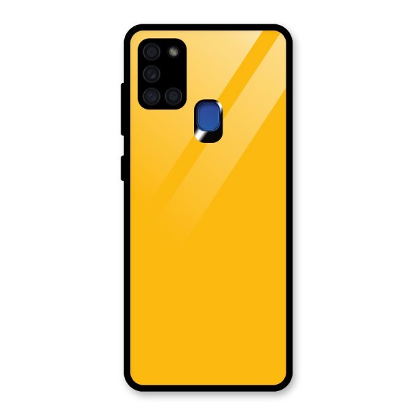 Gold Yellow Glass Back Case for Galaxy A21s