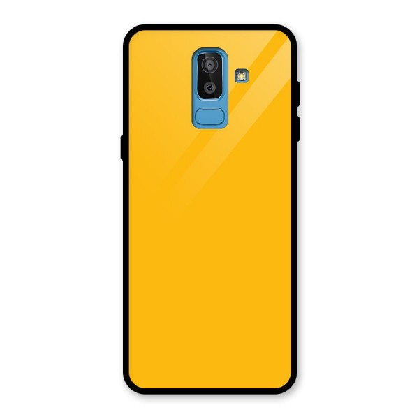 Gold Yellow Glass Back Case for Galaxy J8