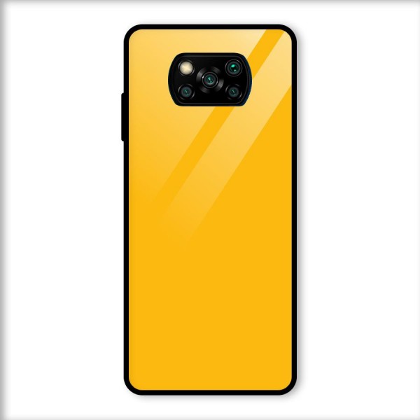 Gold Yellow Glass Back Case for Poco X3