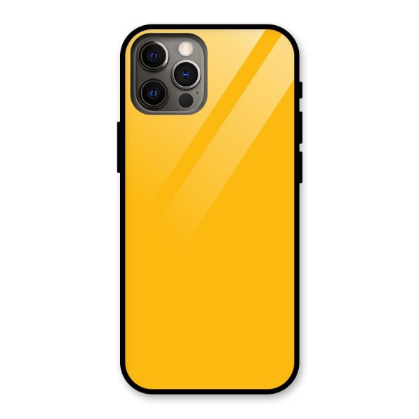 Gold Yellow Glass Back Case for iPhone 12 Pro