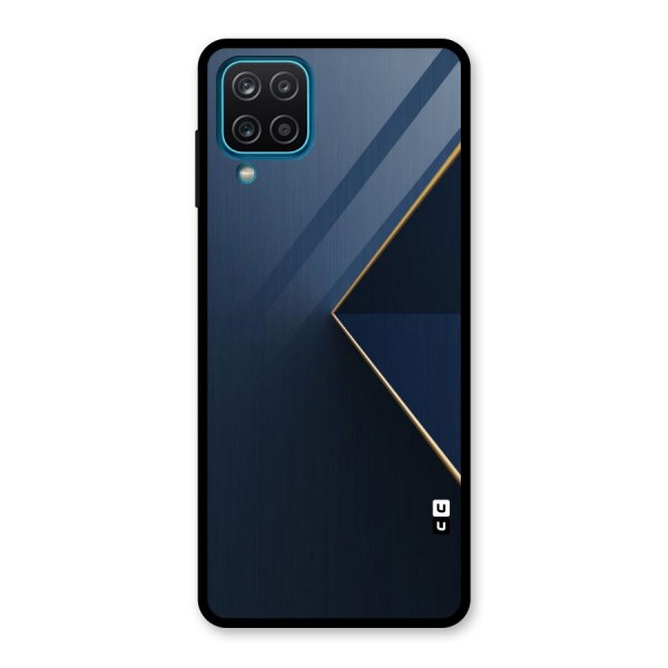 Golden Blue Triangle Glass Back Case for Galaxy A12