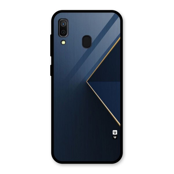 Golden Blue Triangle Glass Back Case for Galaxy A30