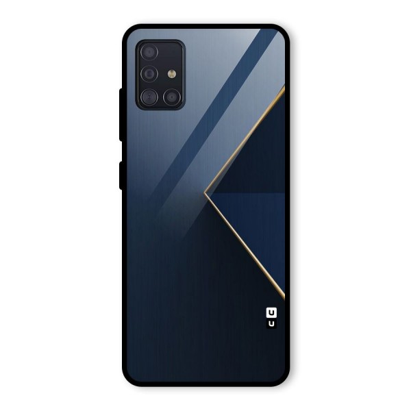 Golden Blue Triangle Glass Back Case for Galaxy A51