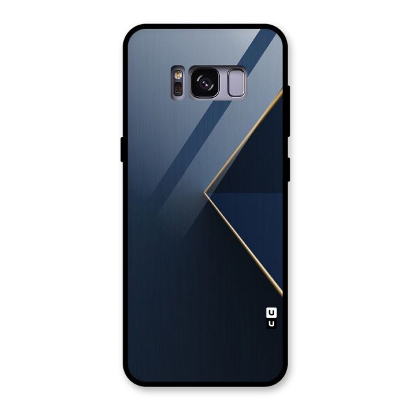 Golden Blue Triangle Glass Back Case for Galaxy S8