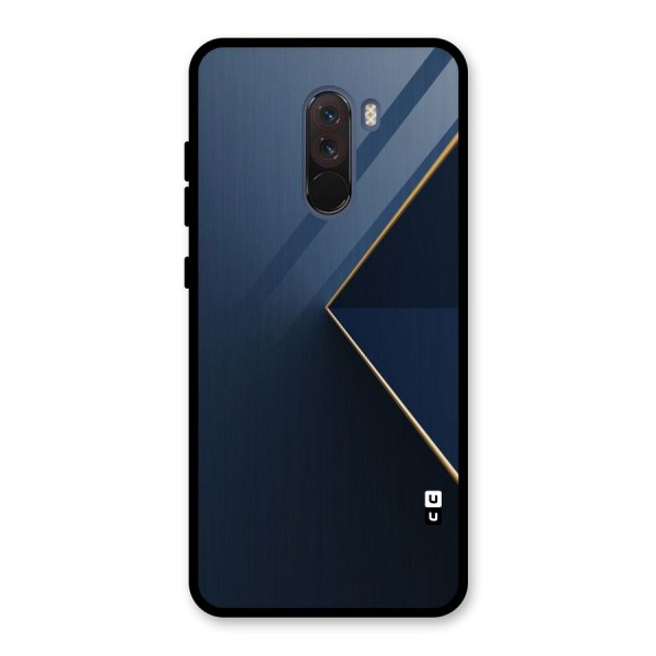 Golden Blue Triangle Glass Back Case for Poco F1