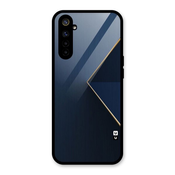 Golden Blue Triangle Glass Back Case for Realme 6