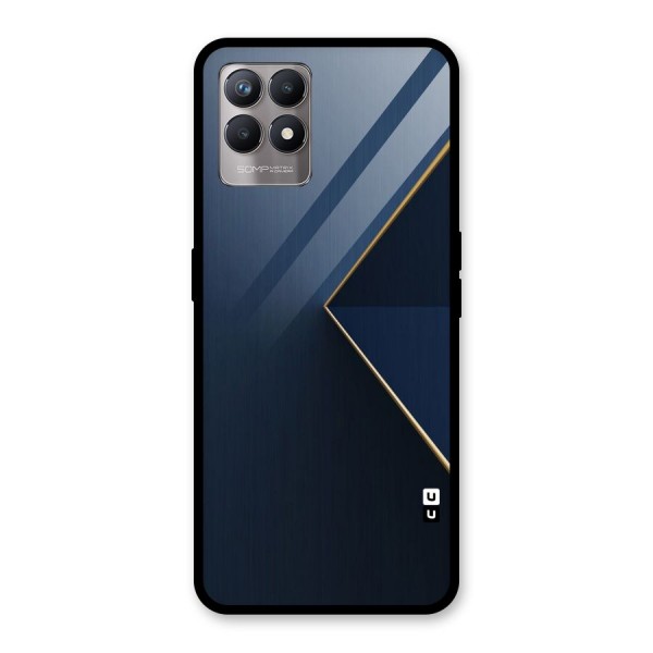 Golden Blue Triangle Glass Back Case for Realme 8i