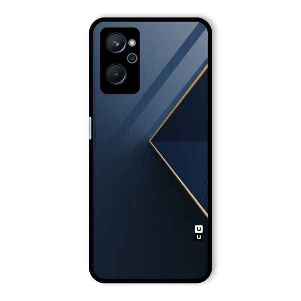 Golden Blue Triangle Glass Back Case for Realme 9i