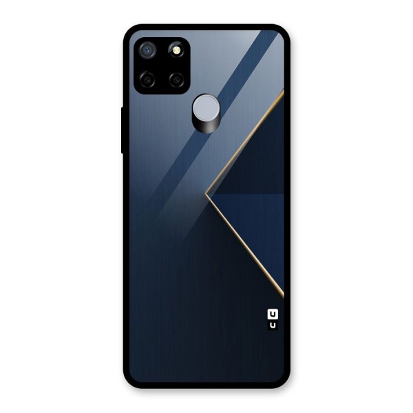 Golden Blue Triangle Glass Back Case for Realme C15