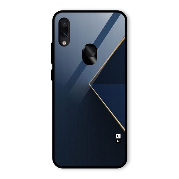 Golden Blue Triangle Glass Back Case for Redmi Note 7S