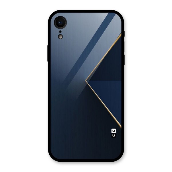 Golden Blue Triangle Glass Back Case for XR