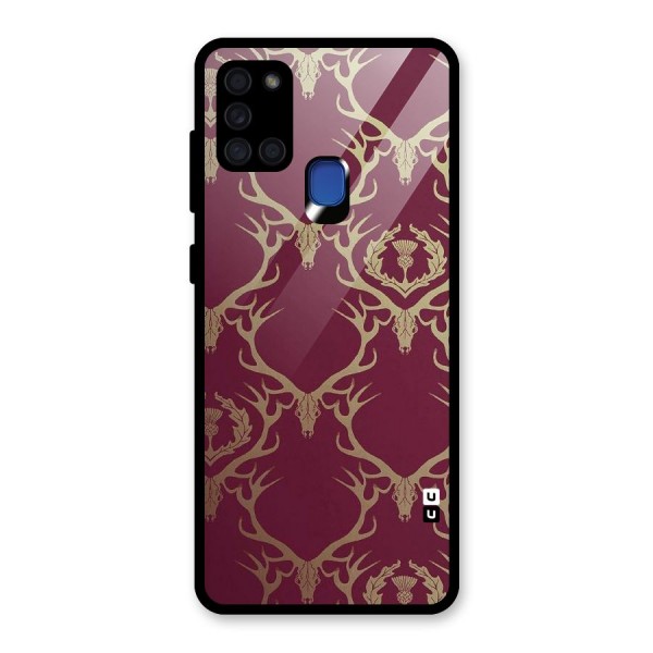 Golden Bull Design Glass Back Case for Galaxy A21s