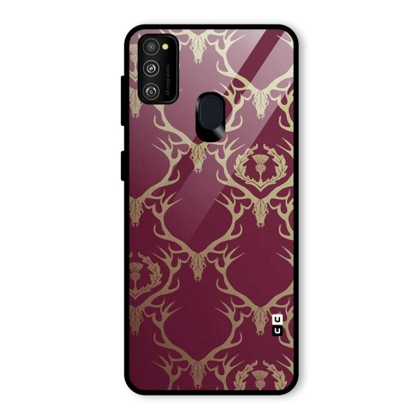 Golden Bull Design Glass Back Case for Galaxy M21