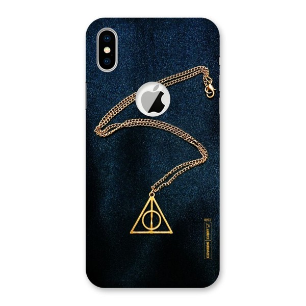 Golden Chain Back Case for iPhone XS Logo Cut