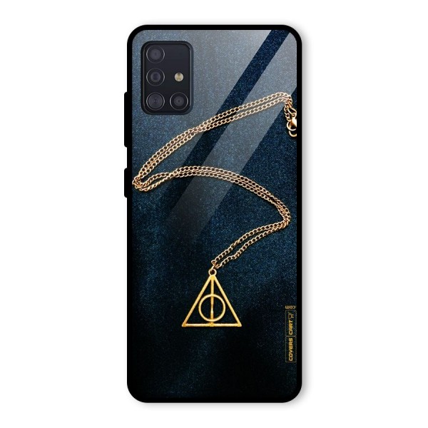 Golden Chain Glass Back Case for Galaxy A51