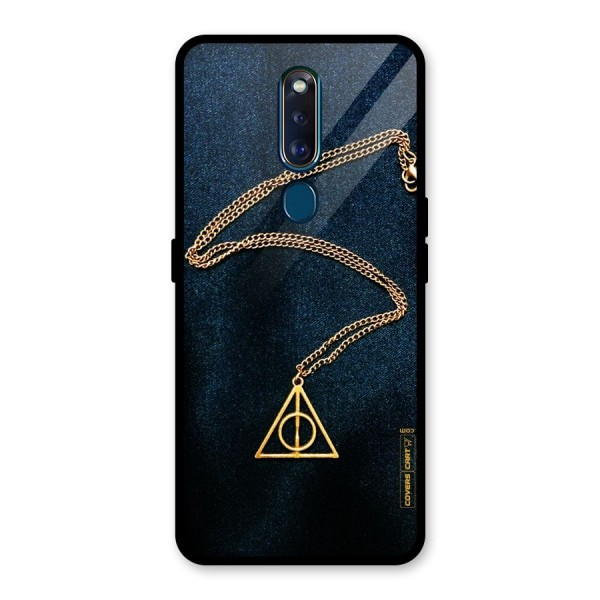 Golden Chain Glass Back Case for Oppo F11 Pro