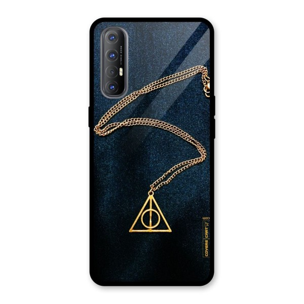 Golden Chain Glass Back Case for Oppo Reno3 Pro