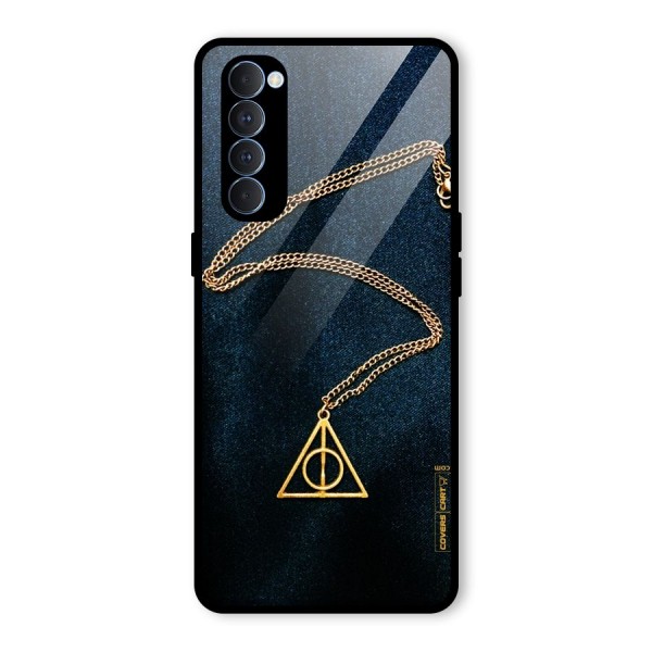 Golden Chain Glass Back Case for Oppo Reno4 Pro