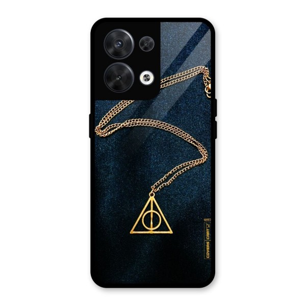 Golden Chain Glass Back Case for Oppo Reno8 5G