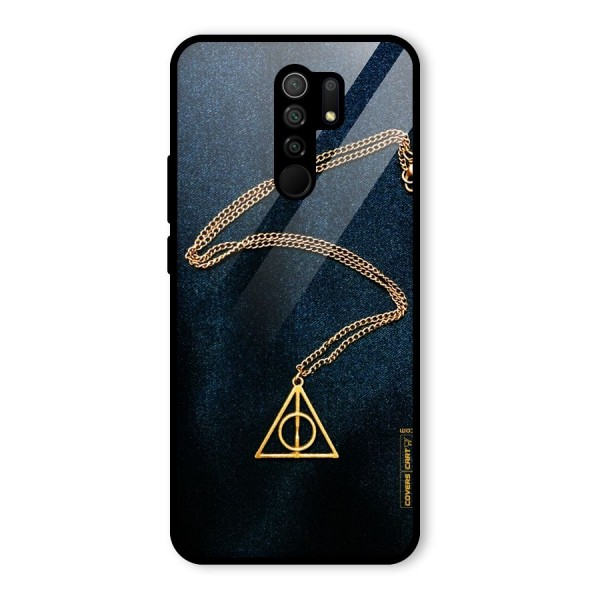 Golden Chain Glass Back Case for Redmi 9 Prime