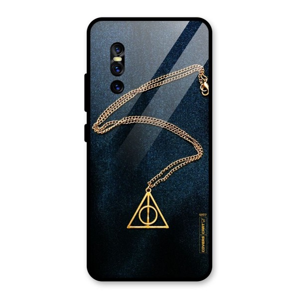 Golden Chain Glass Back Case for Vivo V15 Pro