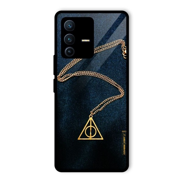 Golden Chain Glass Back Case for Vivo V23 Pro