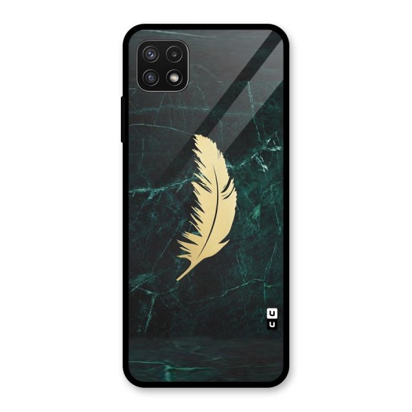 Golden Feather Glass Back Case for Galaxy A22 5G