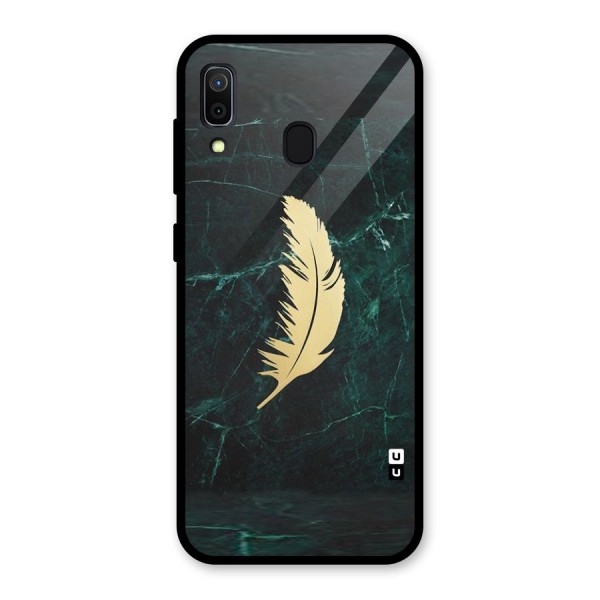 Golden Feather Glass Back Case for Galaxy A30