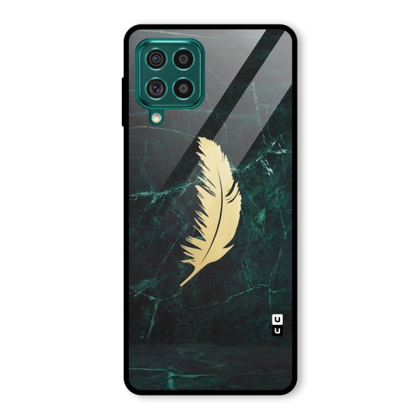 Golden Feather Glass Back Case for Galaxy F62