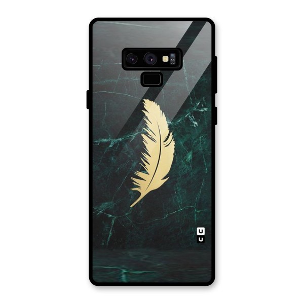 Golden Feather Glass Back Case for Galaxy Note 9