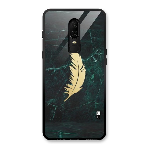 Golden Feather Glass Back Case for OnePlus 6