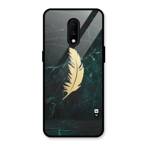 Golden Feather Glass Back Case for OnePlus 7