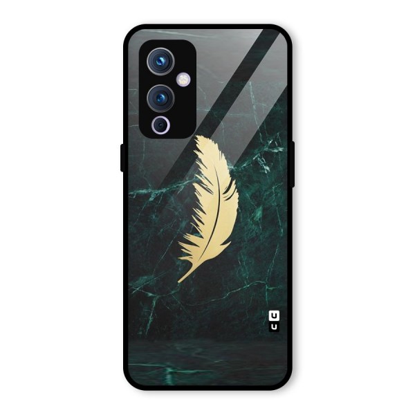 Golden Feather Glass Back Case for OnePlus 9