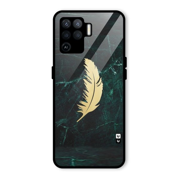 Golden Feather Glass Back Case for Oppo F19 Pro