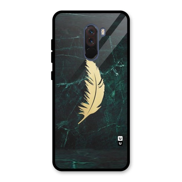 Golden Feather Glass Back Case for Poco F1