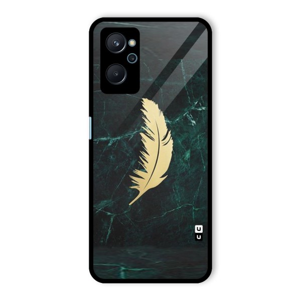 Golden Feather Glass Back Case for Realme 9i