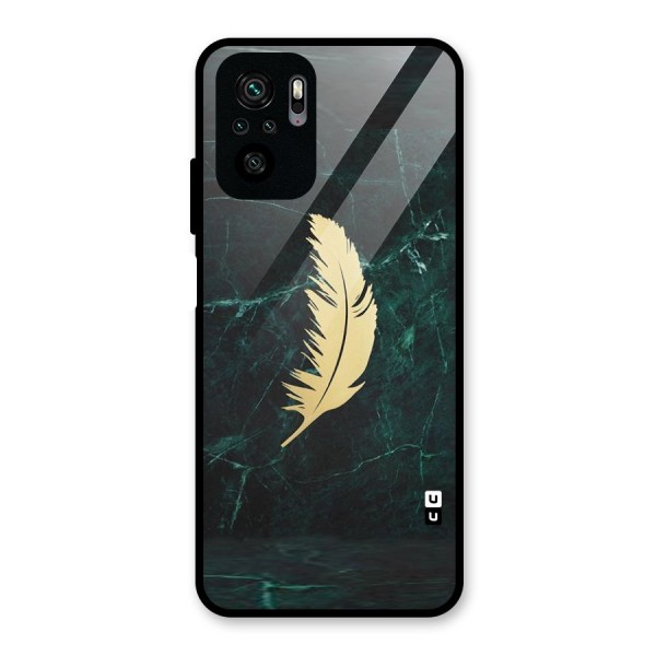 Golden Feather Glass Back Case for Redmi Note 10