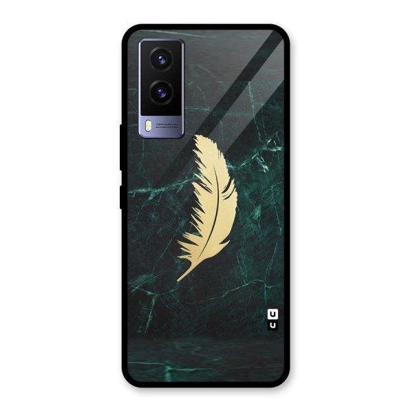 Golden Feather Glass Back Case for Vivo V21e 5G