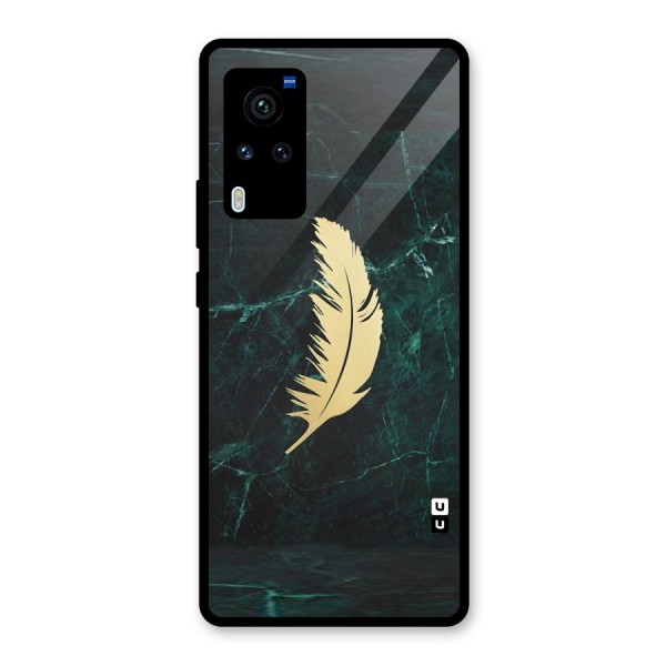 Golden Feather Glass Back Case for Vivo X60 Pro