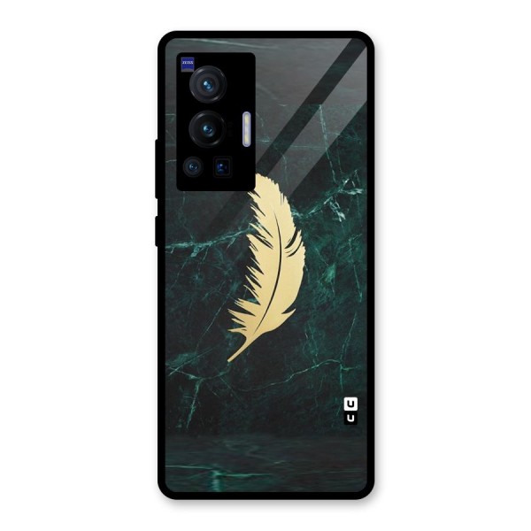 Golden Feather Glass Back Case for Vivo X70 Pro