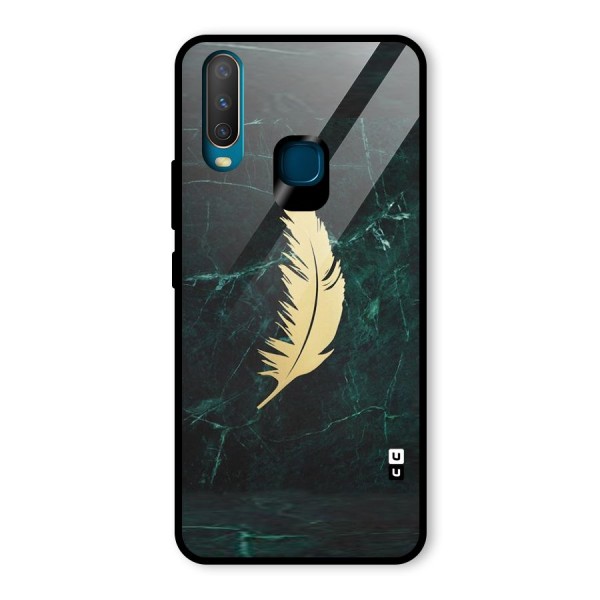 Golden Feather Glass Back Case for Vivo Y12