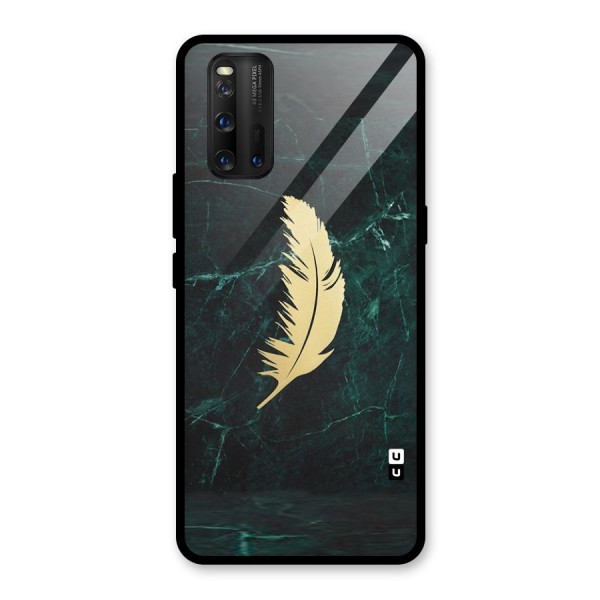 Golden Feather Glass Back Case for Vivo iQOO 3