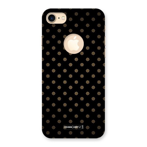 Golden Flowers Back Case for iPhone 8 Logo Cut