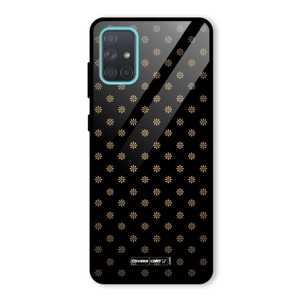 Golden Flowers Glass Back Case for Galaxy A71