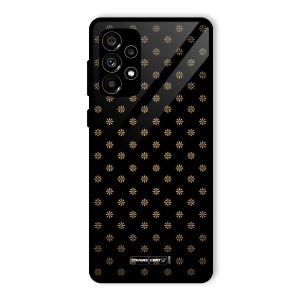 Golden Flowers Glass Back Case for Galaxy A73 5G