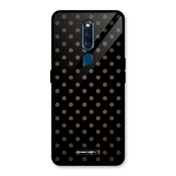 Golden Flowers Glass Back Case for Oppo F11 Pro