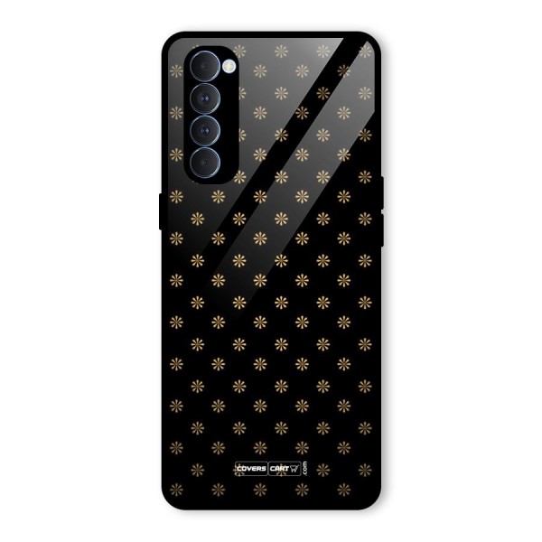 Golden Flowers Glass Back Case for Oppo Reno4 Pro