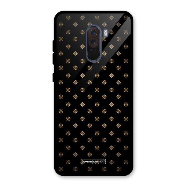 Golden Flowers Glass Back Case for Poco F1